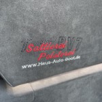 Der VW Crafter "Transporter" wurde zu einem echten Grand California Luxus Reisemobil, alles wurde mit Echtleder und Alcantara bezogen, abgesetzt mit roten Faden. Sehr Edel